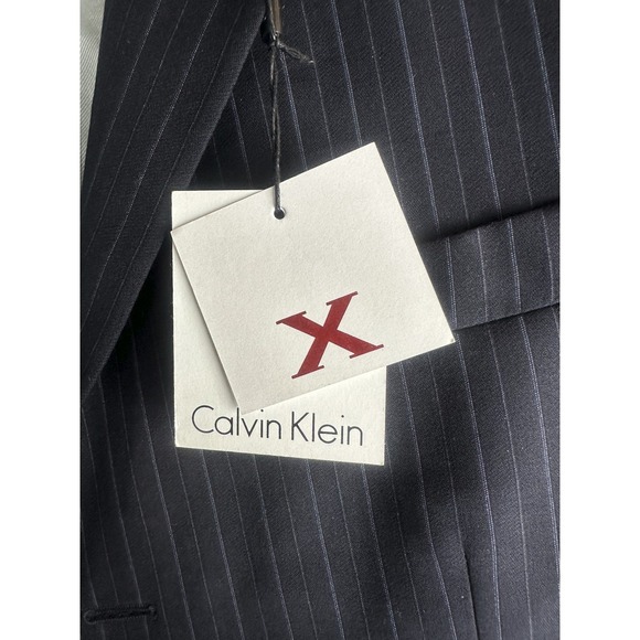 NWT Calvin Klein 40L Blue Pinstripe Wool Blend Blazer Sport Coat $400 MSRP - Picture 10 of 11